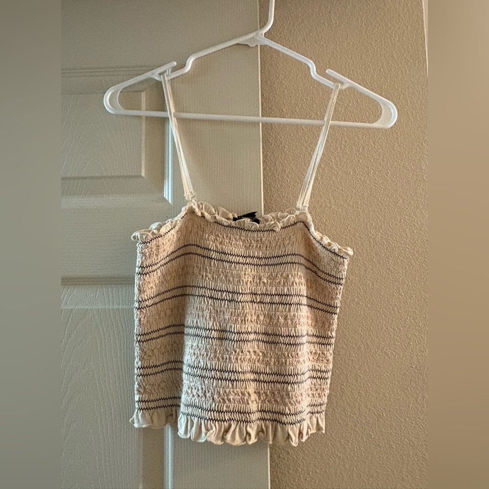 American Eagle Outfitters Cream and Black Striped Camisole